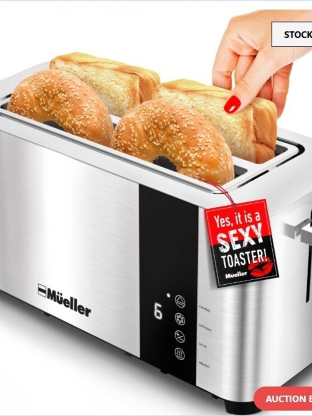 BRAND NEW: Mueller Stainless Steel Toaster 4 Slice, Long Extra-Wide Slots